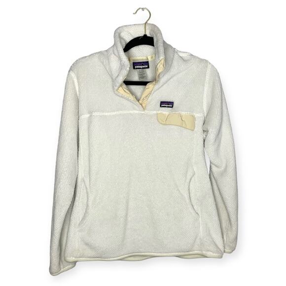 Patagonia Women's Re-Tool Snap-T Fleece Pullover cream long sleeve women’s sz L - Picture 1 of 4